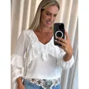 Bata Boho Com Babados Off White 