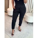Calça De Sarja Com Cordão Preto