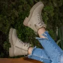  Bota Coturno Feminino Hickman Marfim