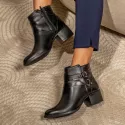 Bota/Coturno Feminina Kader Woman Couro Confort Preto