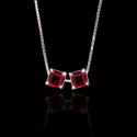 Escapulário Zircônia Rubi 6 mm Prata 925