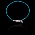 Pulseira Pedra Natural Turquesa Escura Prata 925