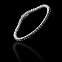 Pulseira Riviera Zircônia Ônix 3mm Prata 925