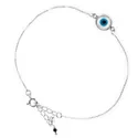 Pulseira Olho Grego Madrepérola 12mm Prata 925 