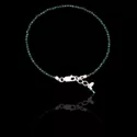 Pulseira Pedra Natural Espinélio Esmeralda 2mm Com Fecho & Extensor Prata 925 