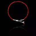 Pulseira Pedra Natural Espinélio Vermelho 2mm Fecho Prata 925