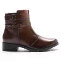 Bota Molly Feminina Melissa Cano Curto com Detalhes Metálicos Café