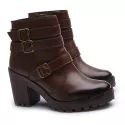 Coturno Molly Feminino Chocolate com Fechamento Lateral
