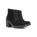 Coturno Molly Feminino Nobuck Valentina em Atacador - Preto
