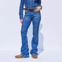 Calça Jeans Selff Western Feminina Flare Luck - CFL04