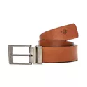 Cinto Masculino em Couro Dupla Face 4 Cm Largura - Preto / Caramelo