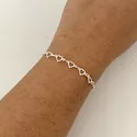 Pulseira com Corações Vazados Prata 925
