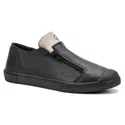 Tenis Em Couro Plume Preto/Off White