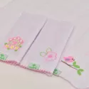 Paninho de Boca Bebê Fralda Casinha de Passarinho Rosa 3 Peças