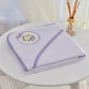 Toalha Bebê Quadrada Modinha Com Forro e Capuz Passarinho Livre Lilás