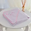 Toalha Bebê Quadrada Com Forro e Capuz Nuvem Rosa