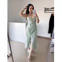Vestido Nádia Midi Abertura na cintura - Verde 