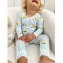 Body Bebê Pijama Listrado Limão
