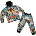 Conjunto Moletom Infantil Blusa de Frio e Calça Personagens Roblox Verde