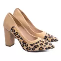 Sapato Scarpin Feminino Estampa Onça