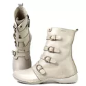 Bota Ortopédica Feminina em Couro Legítimo com Palmilha Gel - Off White - Sola Off (AL060) 