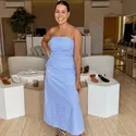 Vestido Arlete Listrado Azul