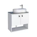 Gabinete Banheiro Em Aço Baru Branco 60 - COZIMAX