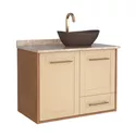 Gabinete Banheiro MDF Petúnia 80 Jequitibá / Areia - COZIMAX