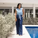 Calça Feminina com Gancho - Azul Marinho