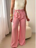 Pantalona Linho Carol Rosa
