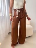 Pantalona Linho Carol Marrom