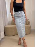 Saia midi jeans Mari