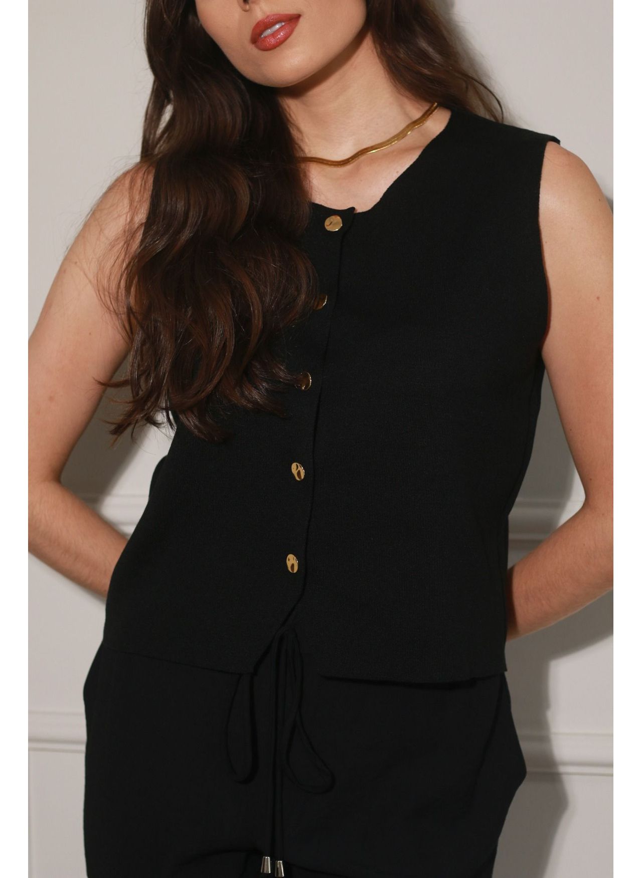 Colete Tricot Modal - Preto