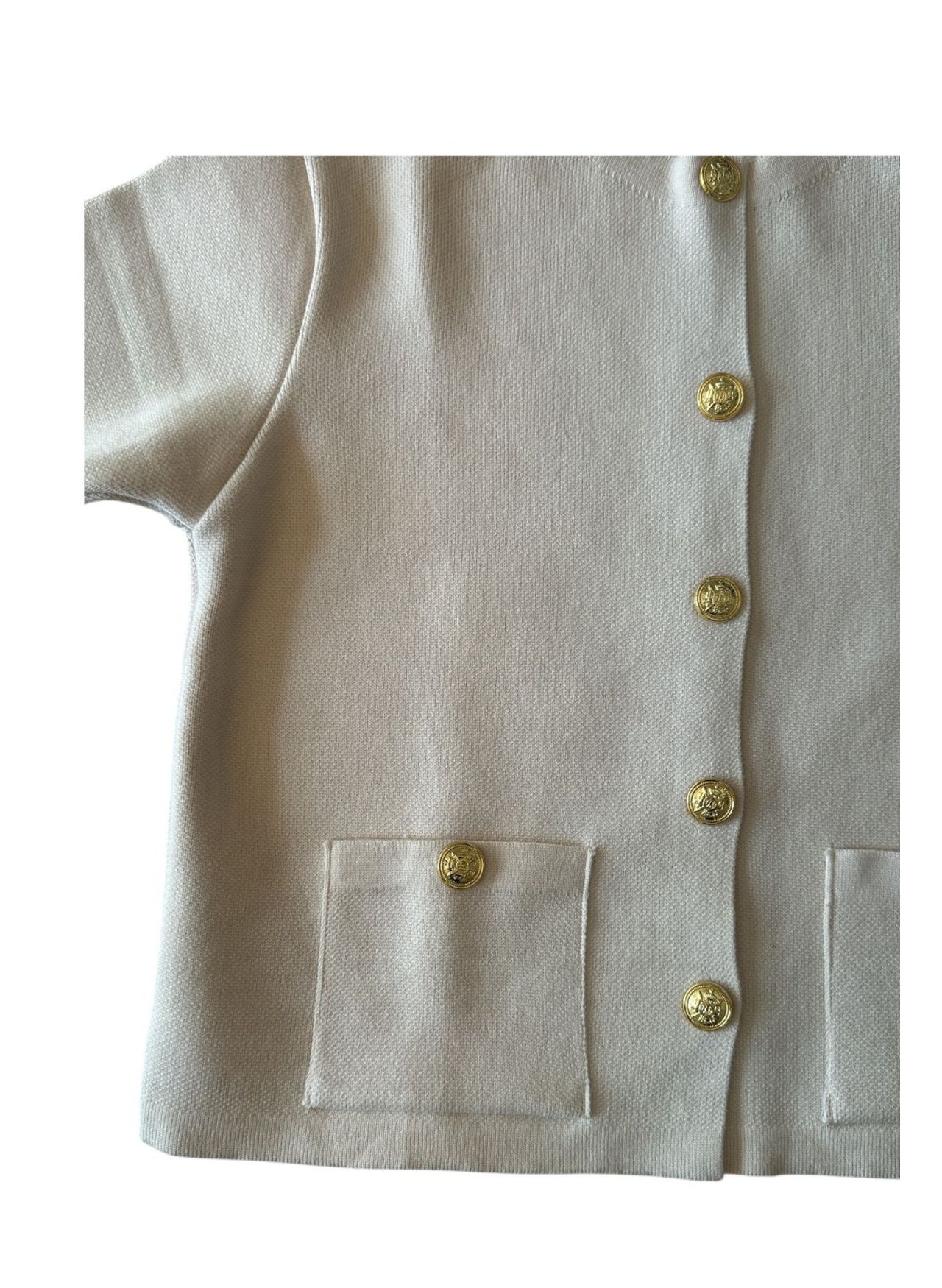 Casaqueto Tricot Botões - Off White