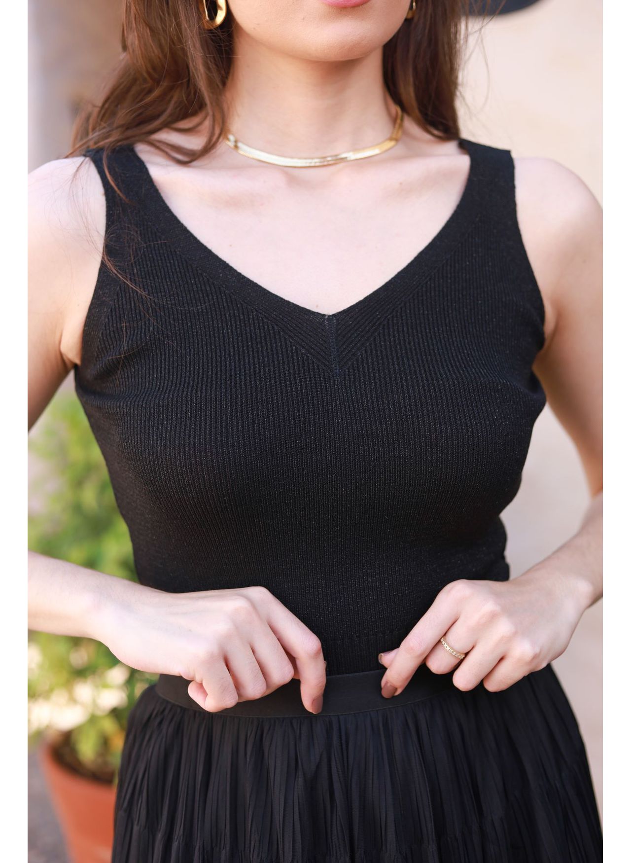 Cropped Lurex - Preto