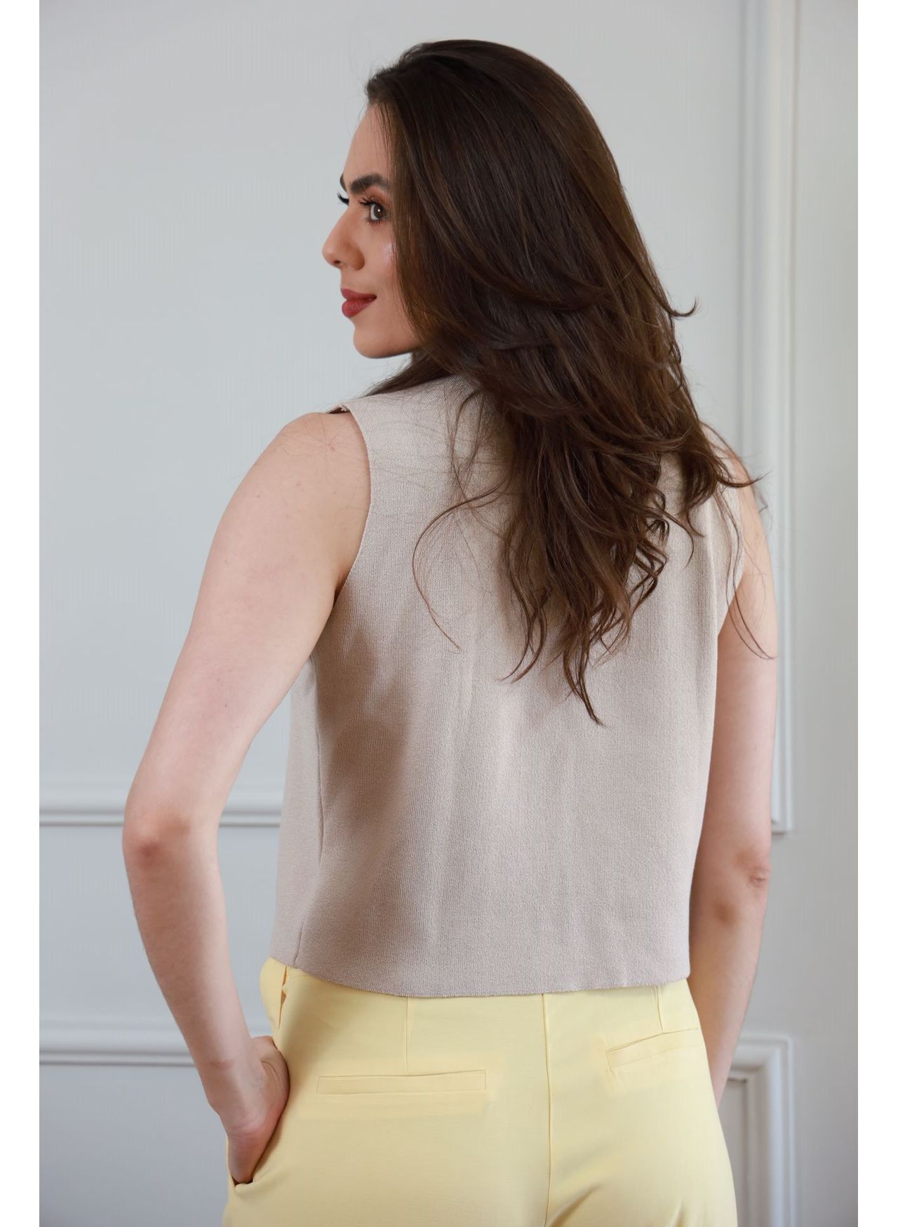 Colete Tricot Modal - Castor