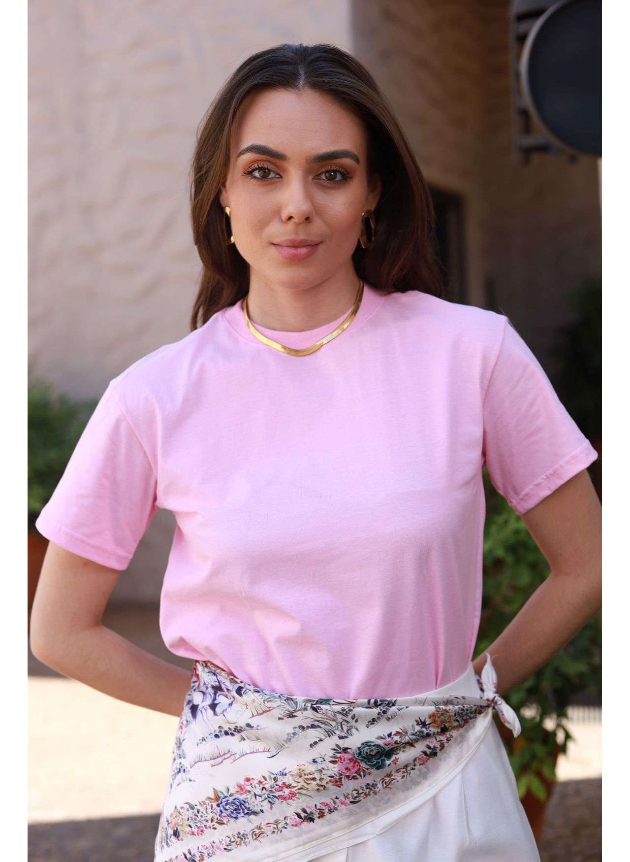 Lenço Estampa - Rosa