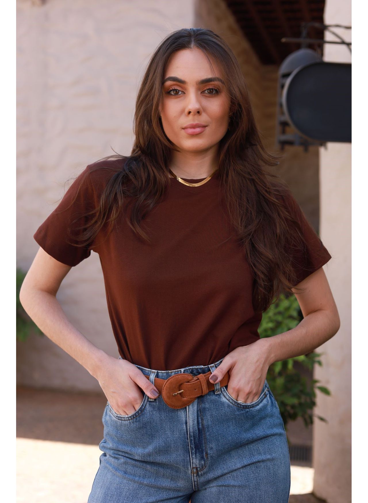T Shirt Algodão - Marrom