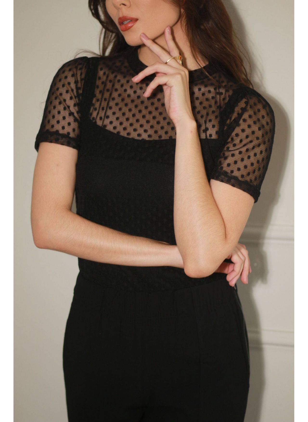Blusa Tule Poá