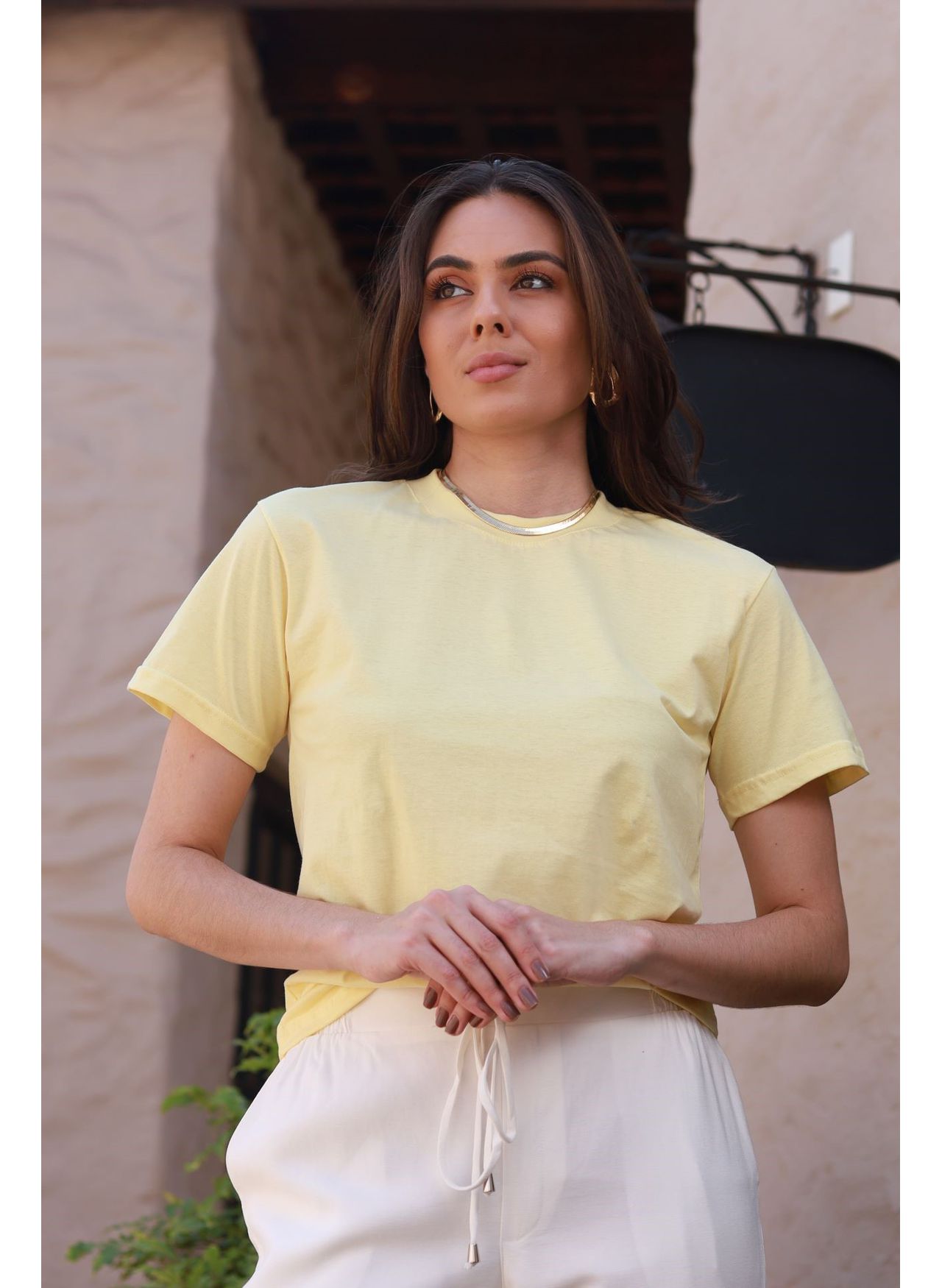 T Shirt Algodão - Amarelo