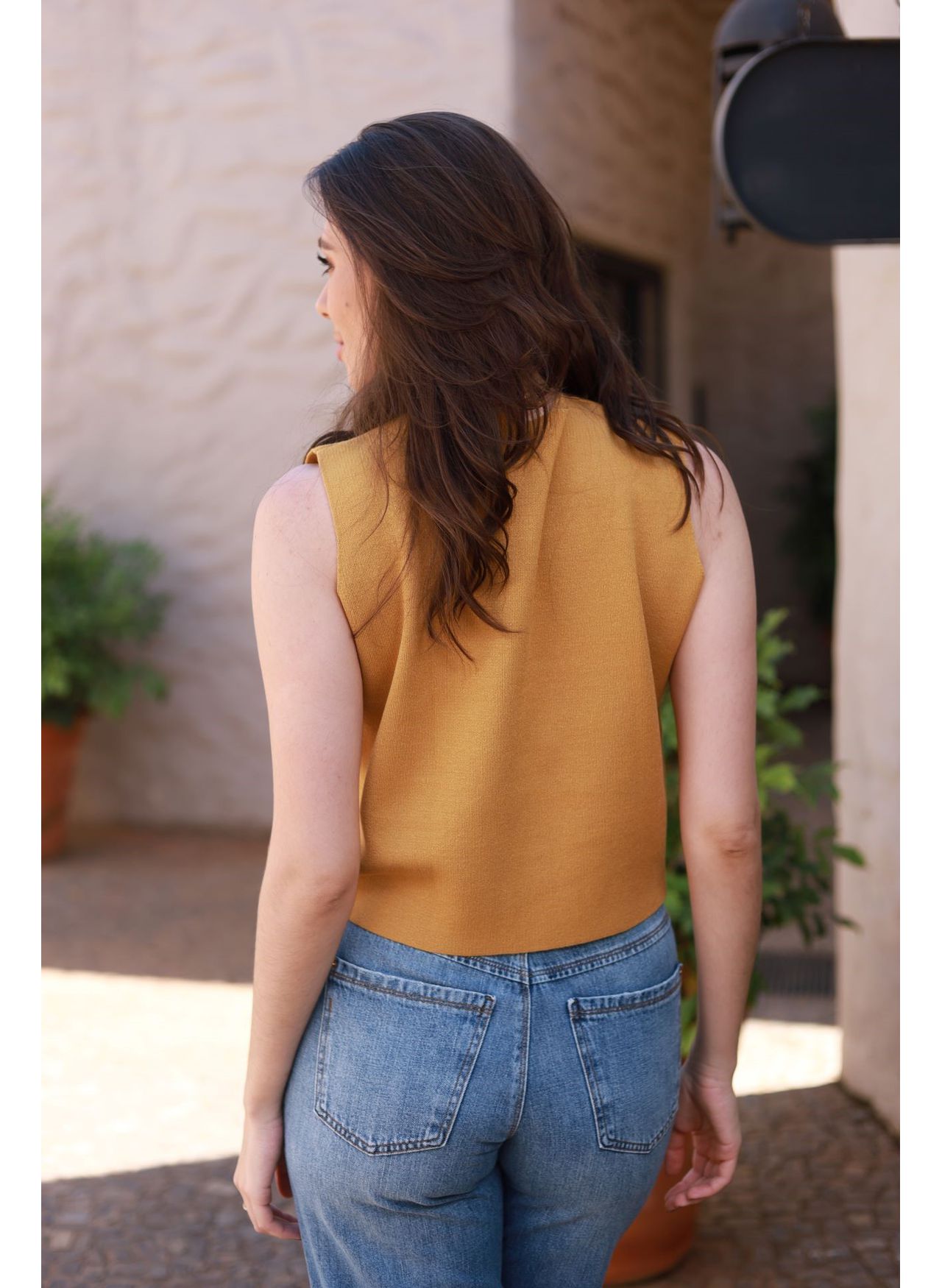 Colete Tricot Modal - Açafrão