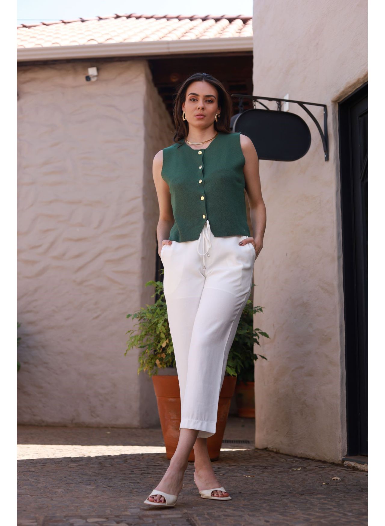 Colete Tricot Modal - Verde