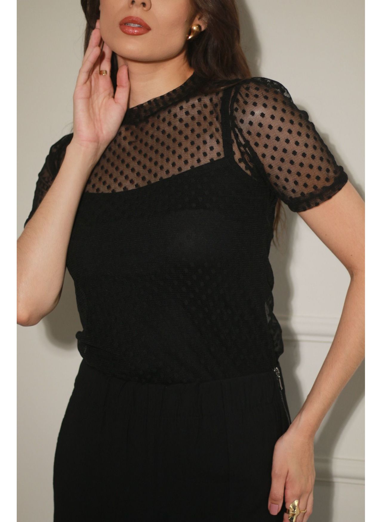 Blusa Tule Poá