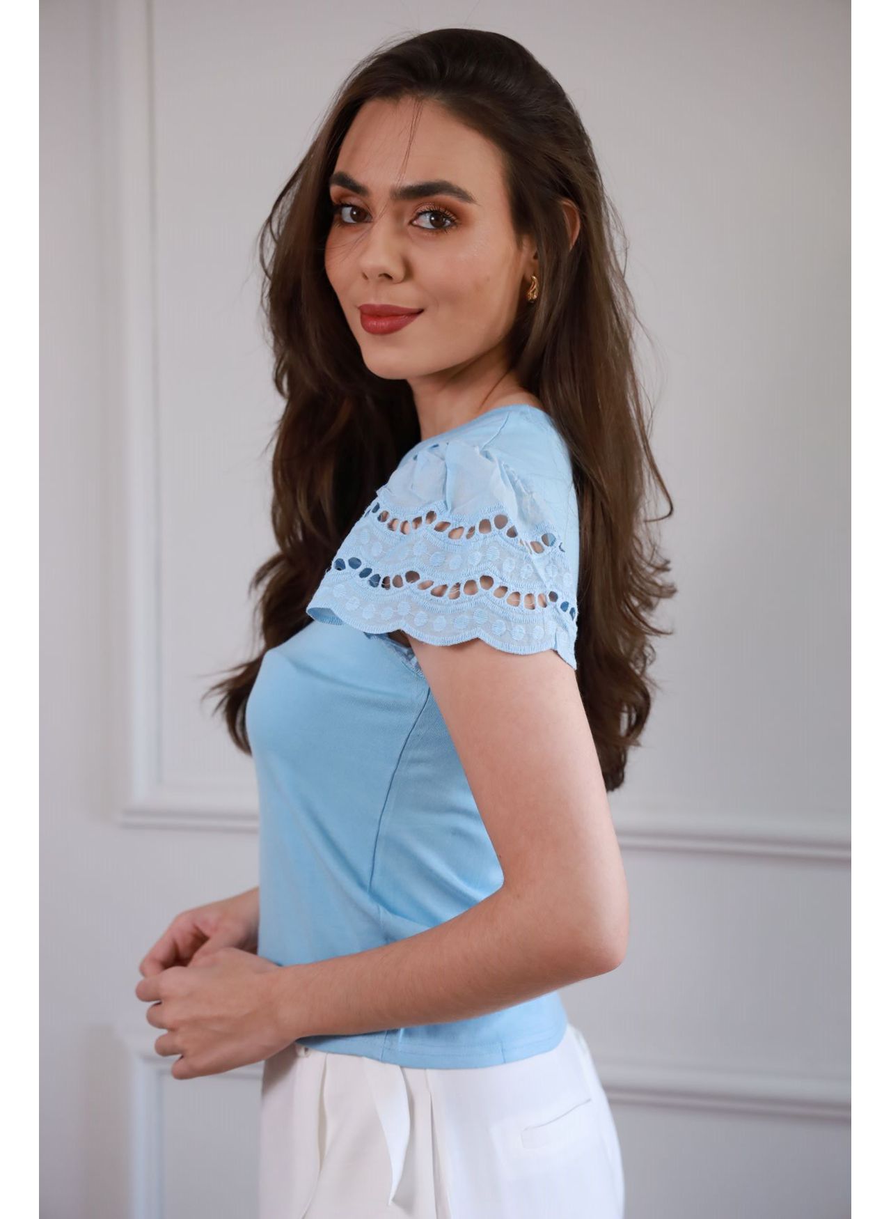 Blusa Manga Laise - Azul