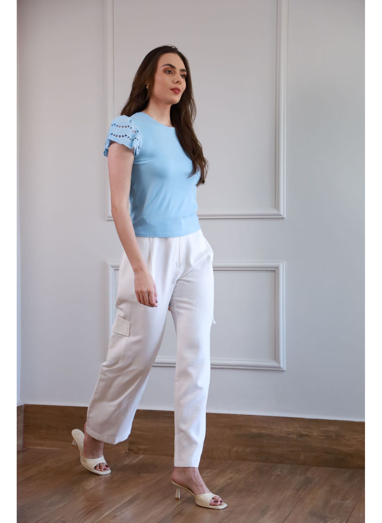 Blusa Manga Laise - Azul