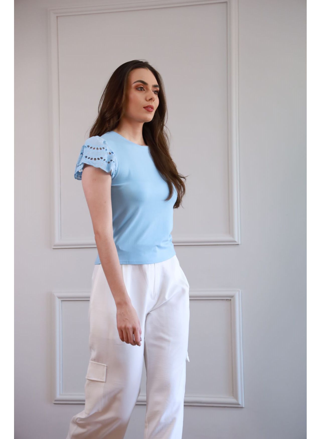 Blusa Manga Laise - Azul