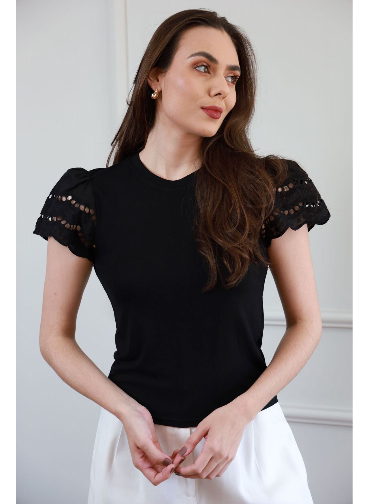 Blusa Manga Laise - Preto