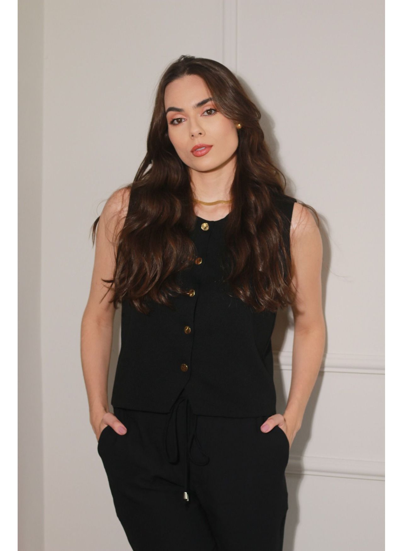 Colete Tricot Modal - Preto