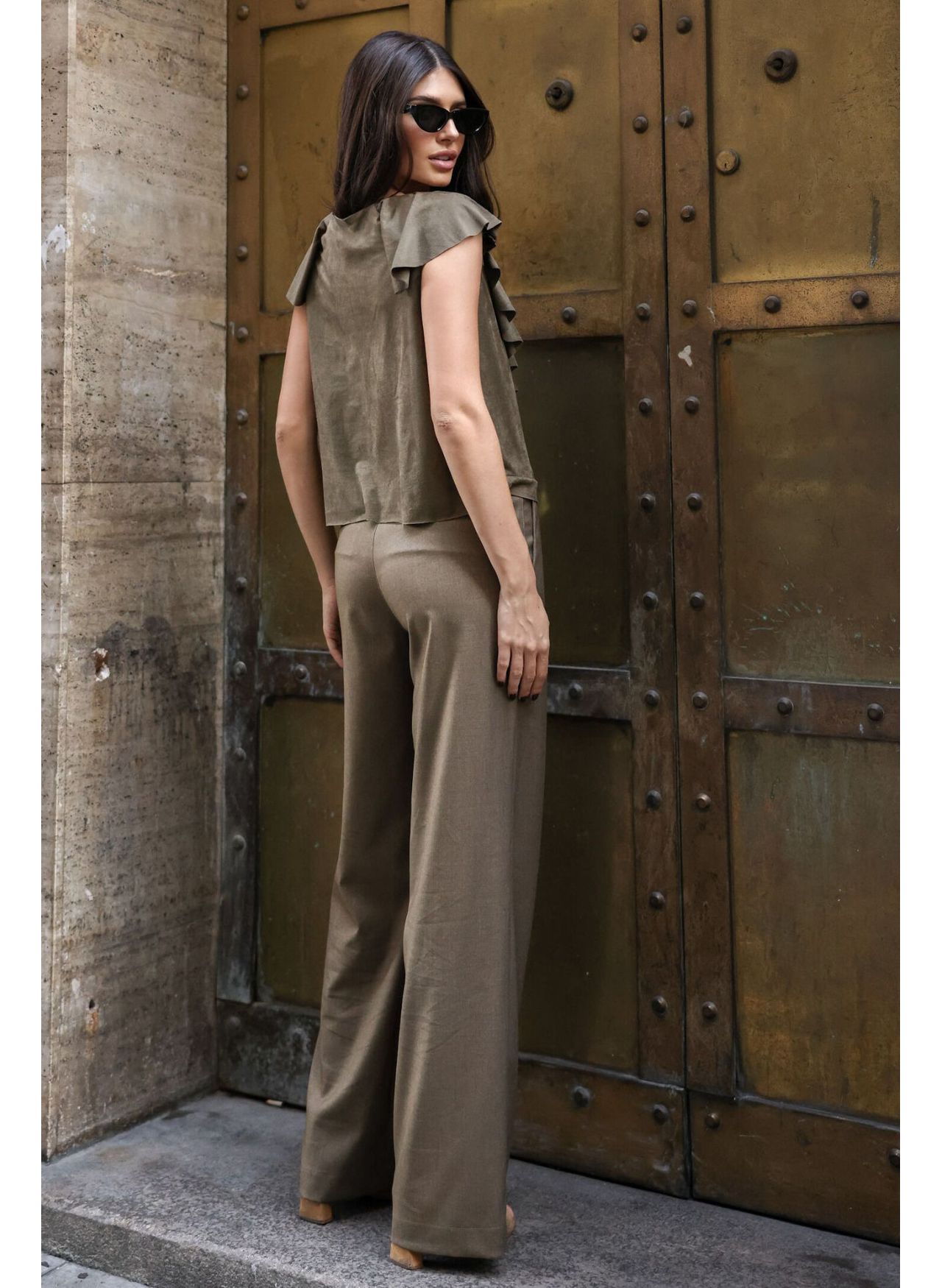 Blusa Suede Babados Verde