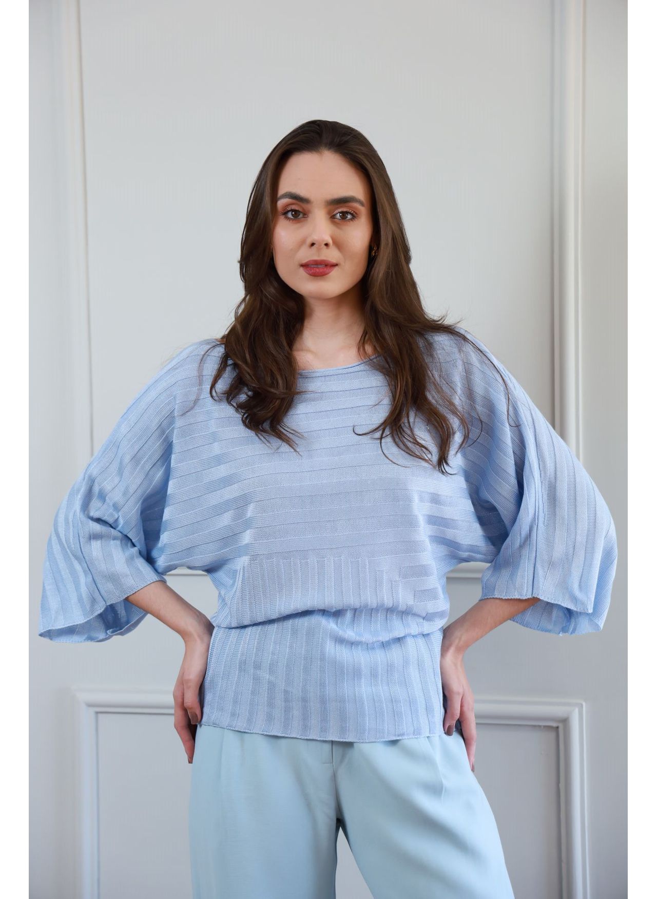 Blusa Tricot Ampla - Azul